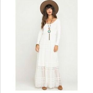 Free People Earth Angel Long Sleeve Maxi Dress Cream